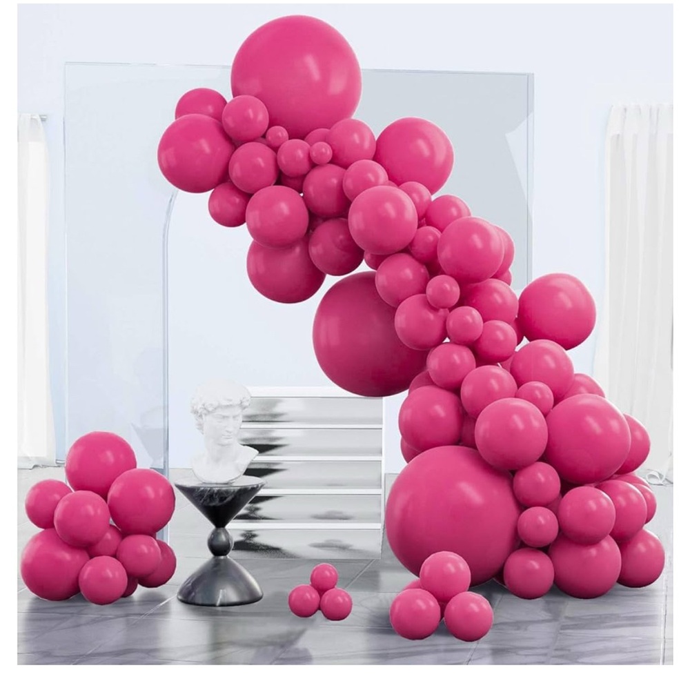 New PartyWoo Magenta Balloons, 85 pcs Hot Pink Balloons Different Sizes